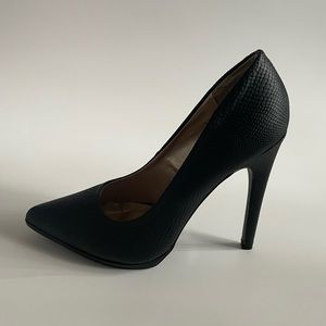 CR Black Snakeskin Heels